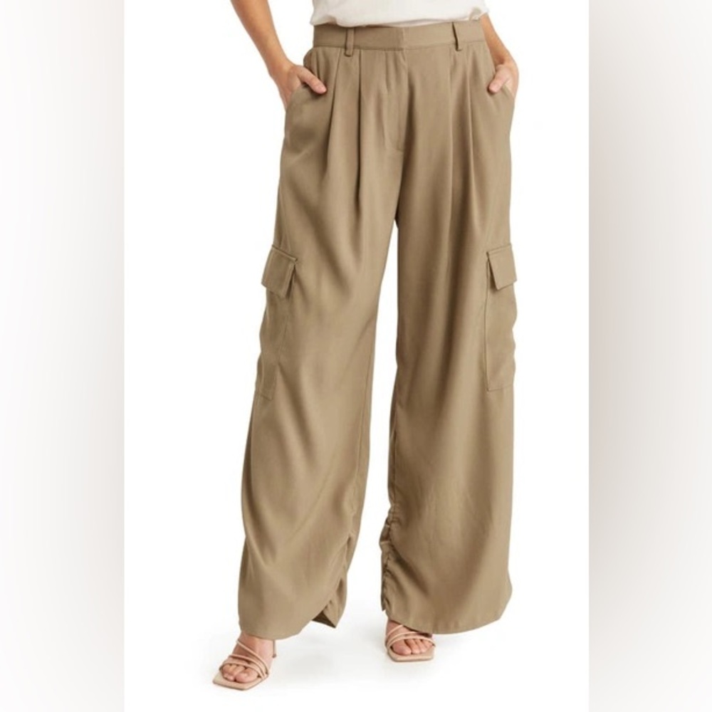 19 Cooper Wide Leg Cargo Pants in Khaki